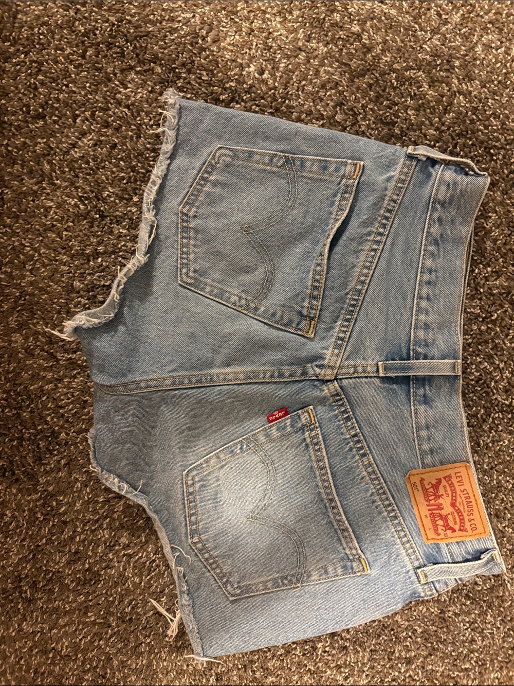 Levi's Light Blue High-Waist Denim Cutoff Shorts